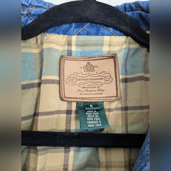 Lauren Jean Company Quilted Denim Flannel Plaid Lined Jean Jacket S - Picture 4 of 11